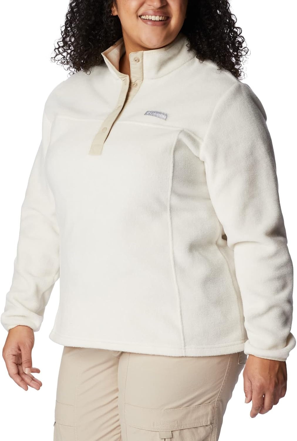 image:imageColumbia Benton Springs 12 Snap Pull Over II Fleece Pullover fr DamenChalkAncient Fossil