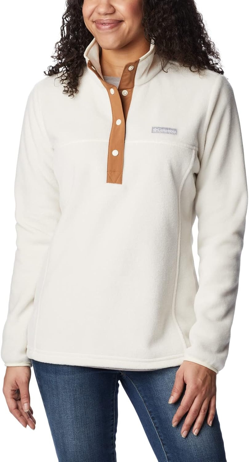 image:imageColumbia Benton Springs 12 Snap Pull Over II Fleece Pullover fr DamenChalkChalkCamel Brown