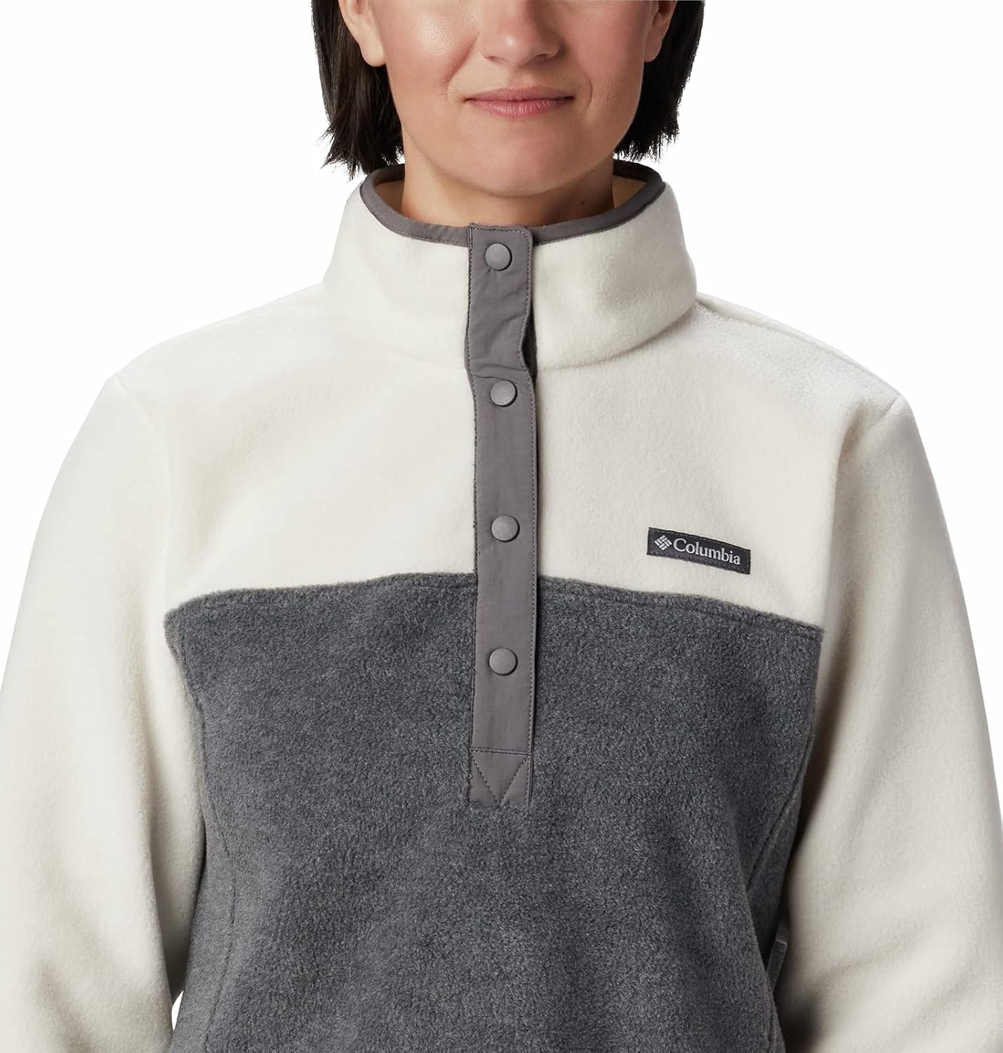 image:imageColumbia Benton Springs 12 Snap Pull Over II Fleece Pullover fr DamenCity Grey Heather Chalk