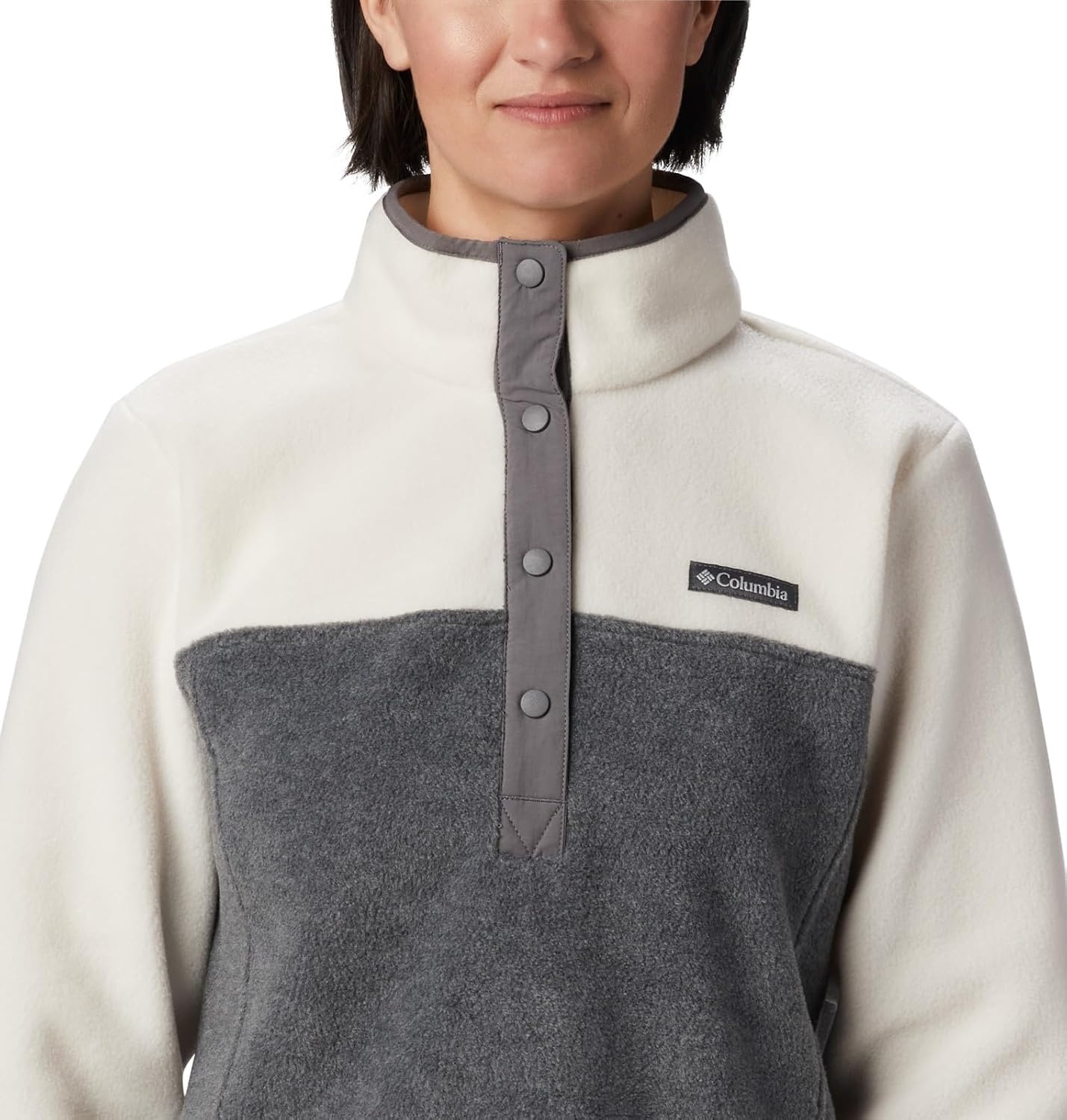 image:imageColumbia Benton Springs 12 Snap Pull Over II Fleece Pullover fr DamenCity Grey HeatherChalk