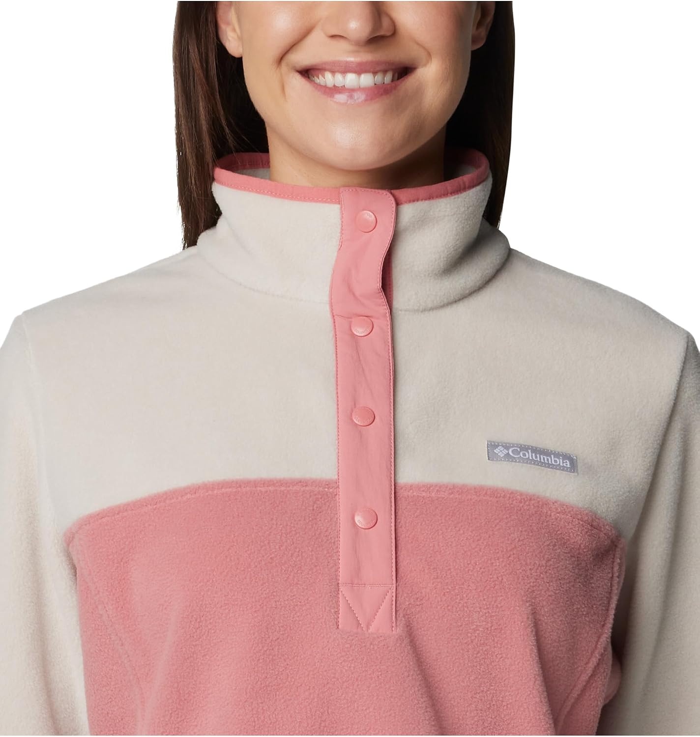 image:imageColumbia Benton Springs 12 Snap Pull Over II Fleece Pullover fr DamenDark StonePink Agave