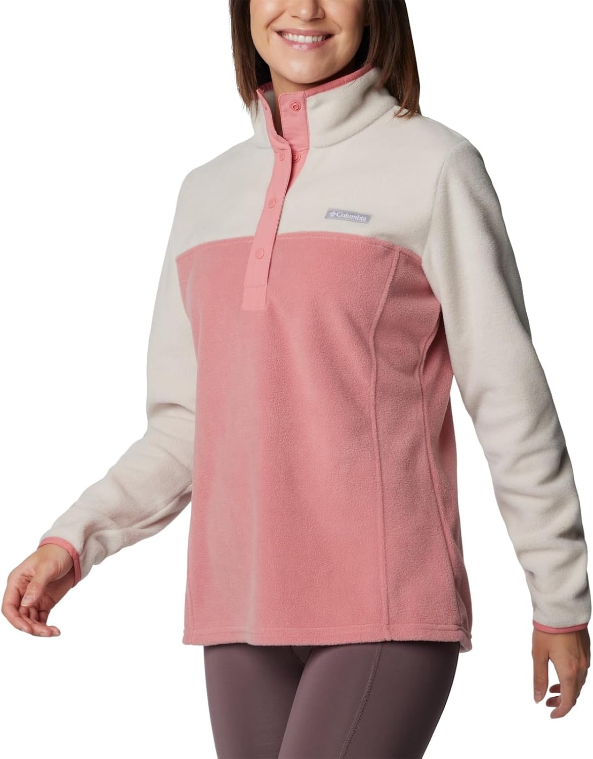 image:imageColumbia Benton Springs 12 Snap Pull Over II Fleece Pullover fr DamenDark StonePink Agave