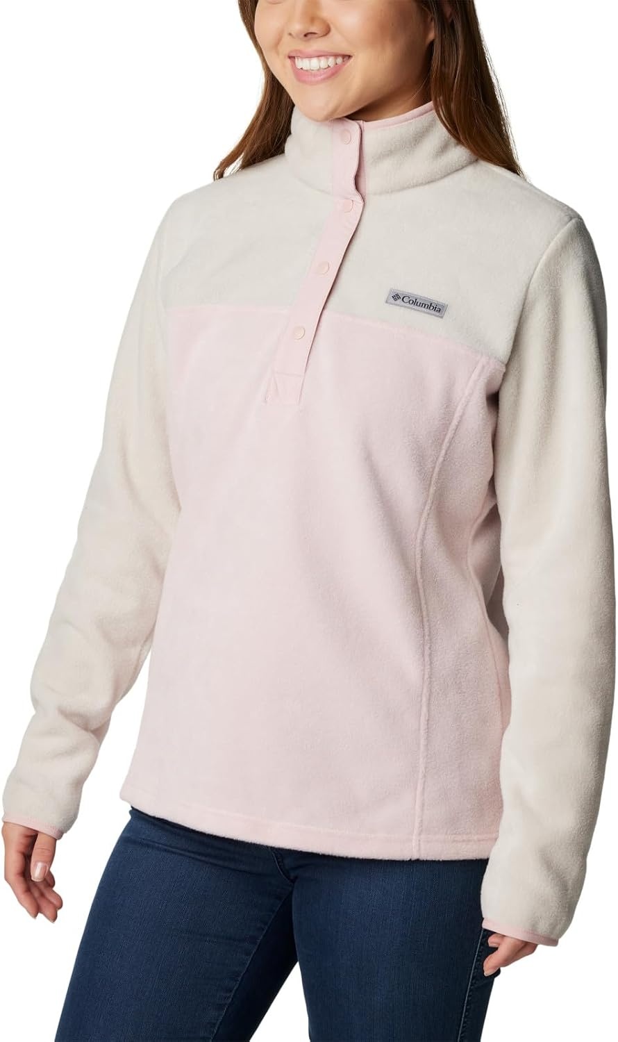 image:imageColumbia Benton Springs 12 Snap Pull Over II Fleece Pullover fr DamenDusty PinkDark StoneDusty Pink