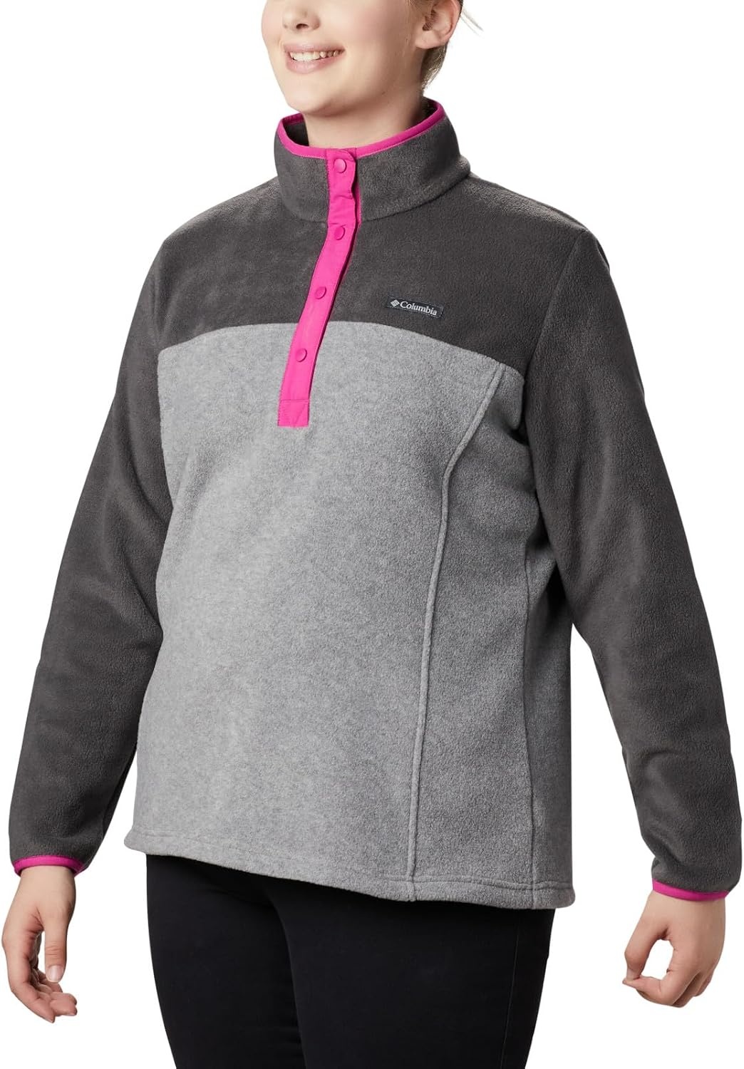 image:imageColumbia Benton Springs 12 Snap Pull Over II Fleece Pullover fr DamenLight Grey HeatherShark