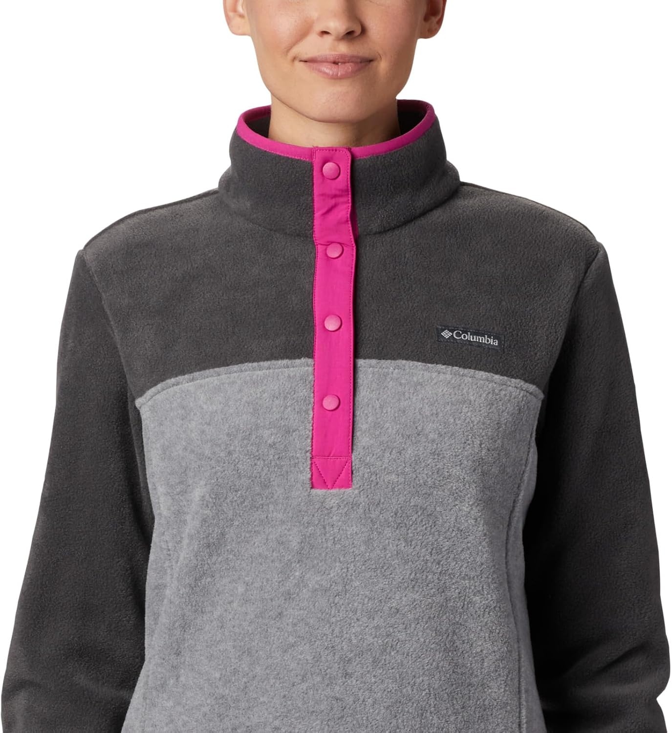 image:imageColumbia Benton Springs 12 Snap Pull Over II Fleece Pullover fr DamenLight Grey HeatherShark