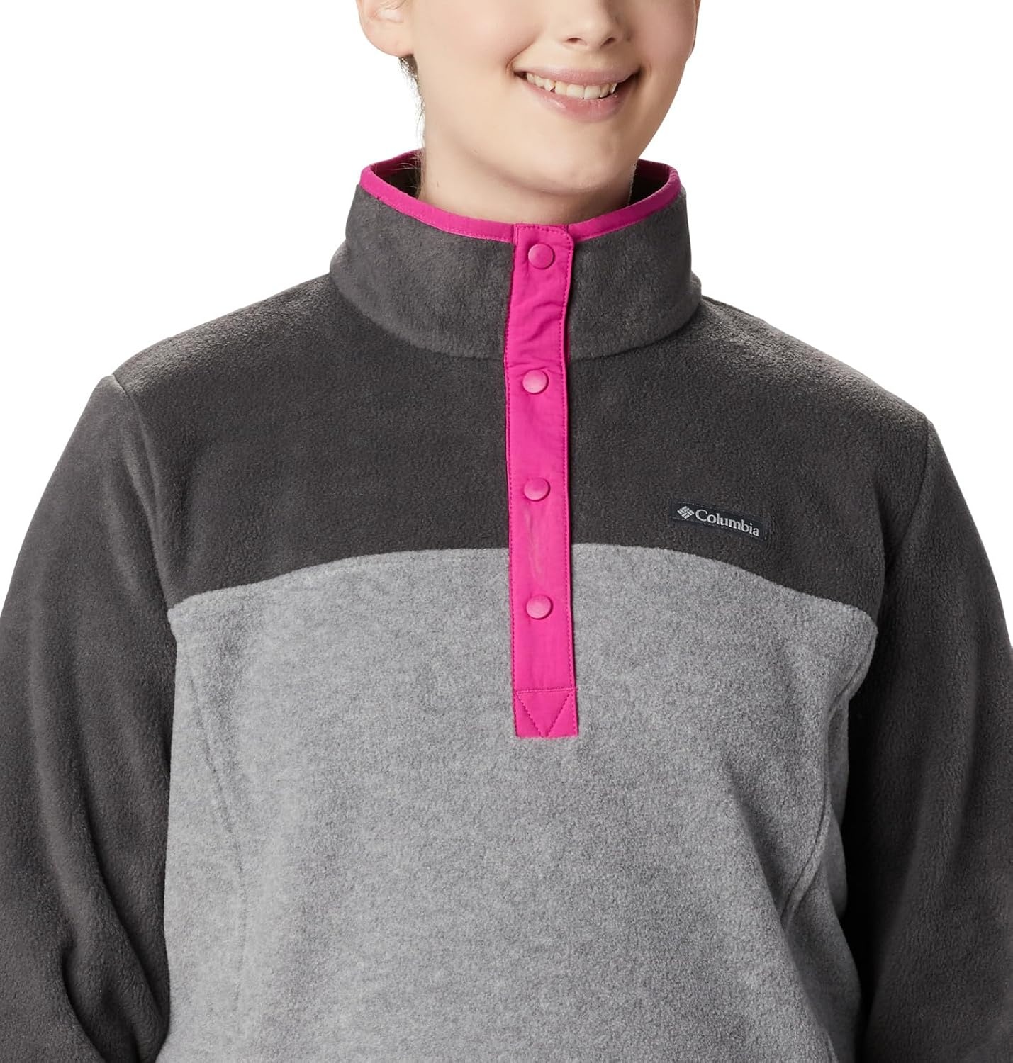 image:imageColumbia Benton Springs 12 Snap Pull Over II Fleece Pullover fr DamenLight Grey HeatherShark