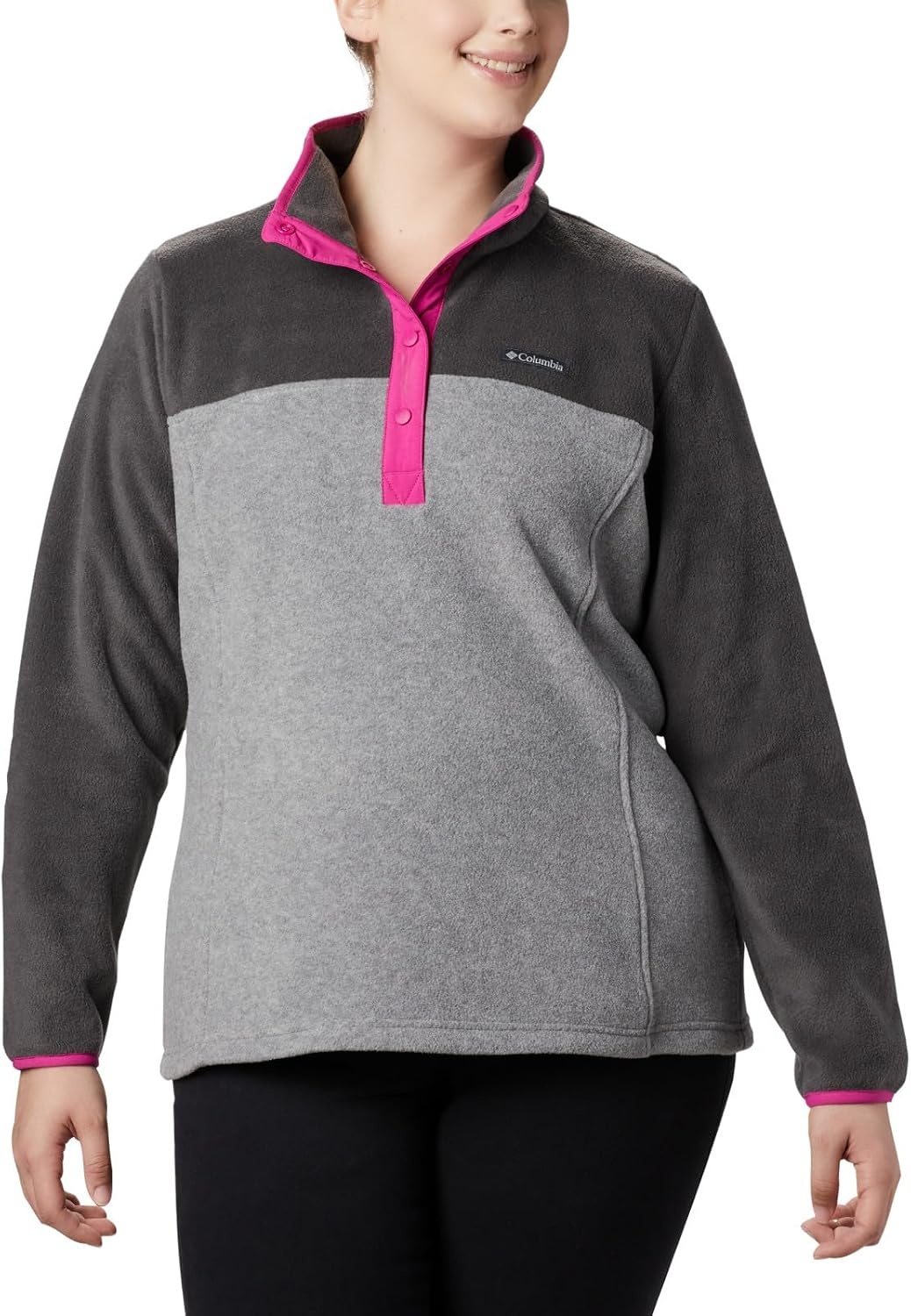 image:imageColumbia Benton Springs 12 Snap Pull Over II Fleece Pullover fr DamenLight Grey HeatherShark