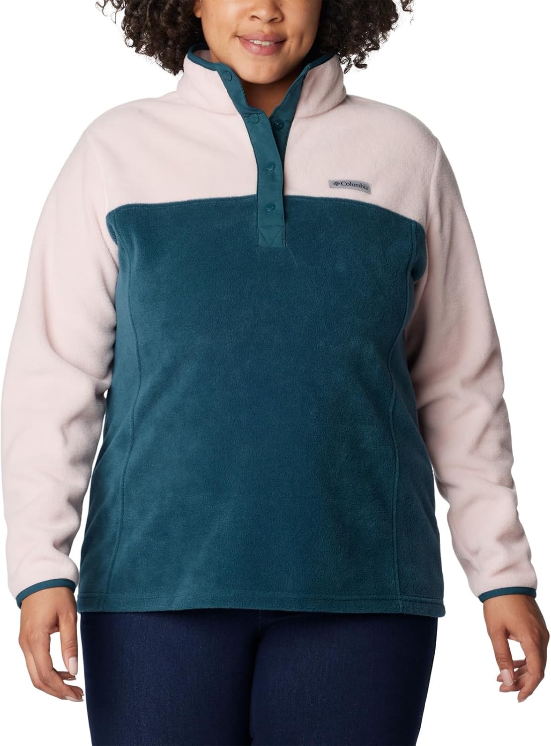 image:imageColumbia Benton Springs 12 Snap Pull Over II Fleece Pullover fr DamenNight Ripple Powder Pink Night Wave