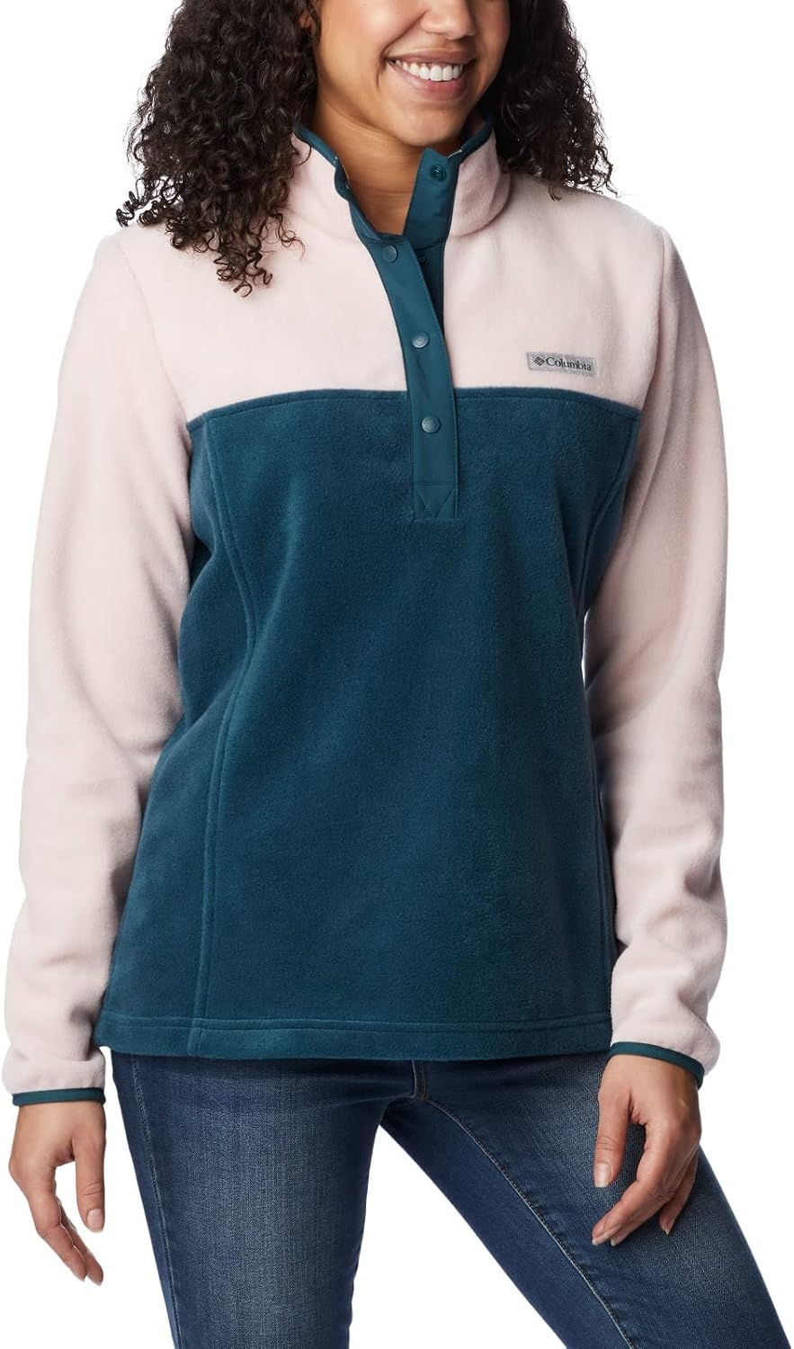 image:imageColumbia Benton Springs 12 Snap Pull Over II Fleece Pullover fr DamenNight WaveDusty PinkNight Wave