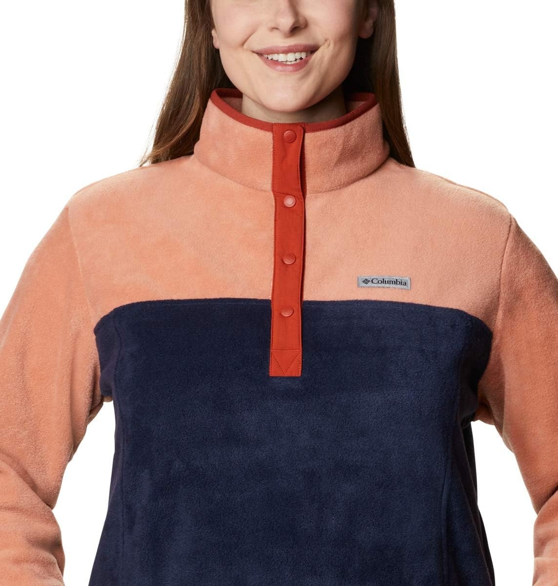 image:imageColumbia Benton Springs 12 Snap Pull Over II Fleece Pullover fr DamenNova PinkDark Nocturnal