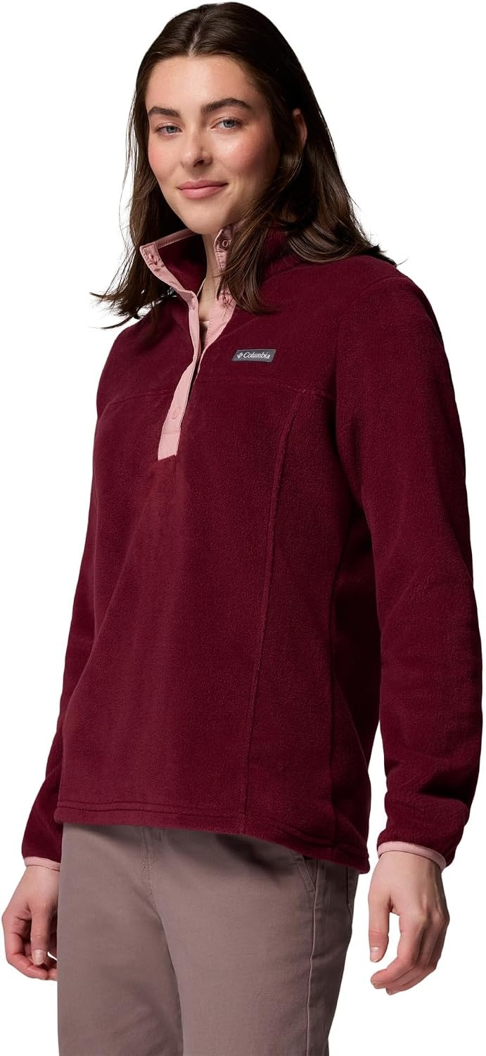 image:imageColumbia Benton Springs 12 Snap Pull Over II Fleece Pullover fr DamenRich WineEraser Pink