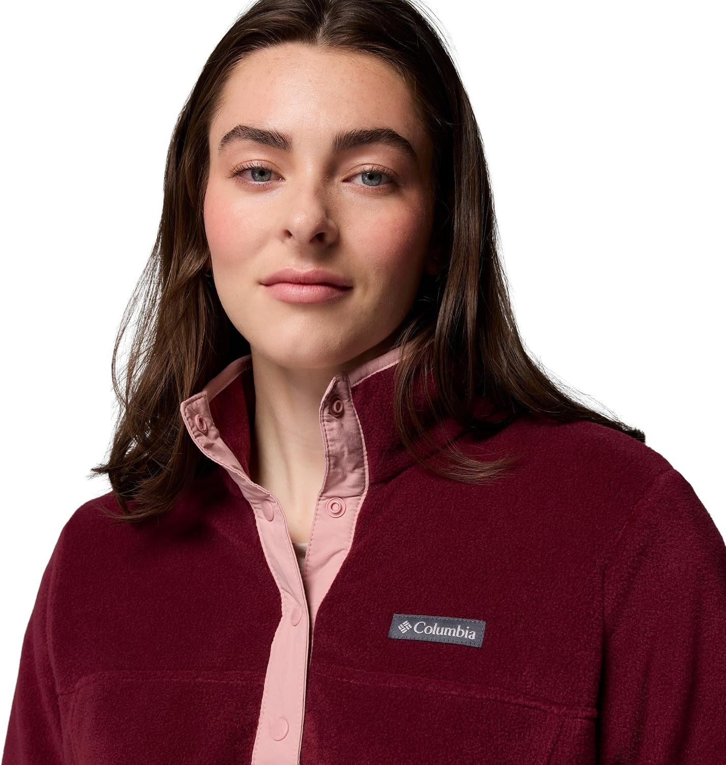 image:imageColumbia Benton Springs 12 Snap Pull Over II Fleece Pullover fr DamenRich WineEraser Pink