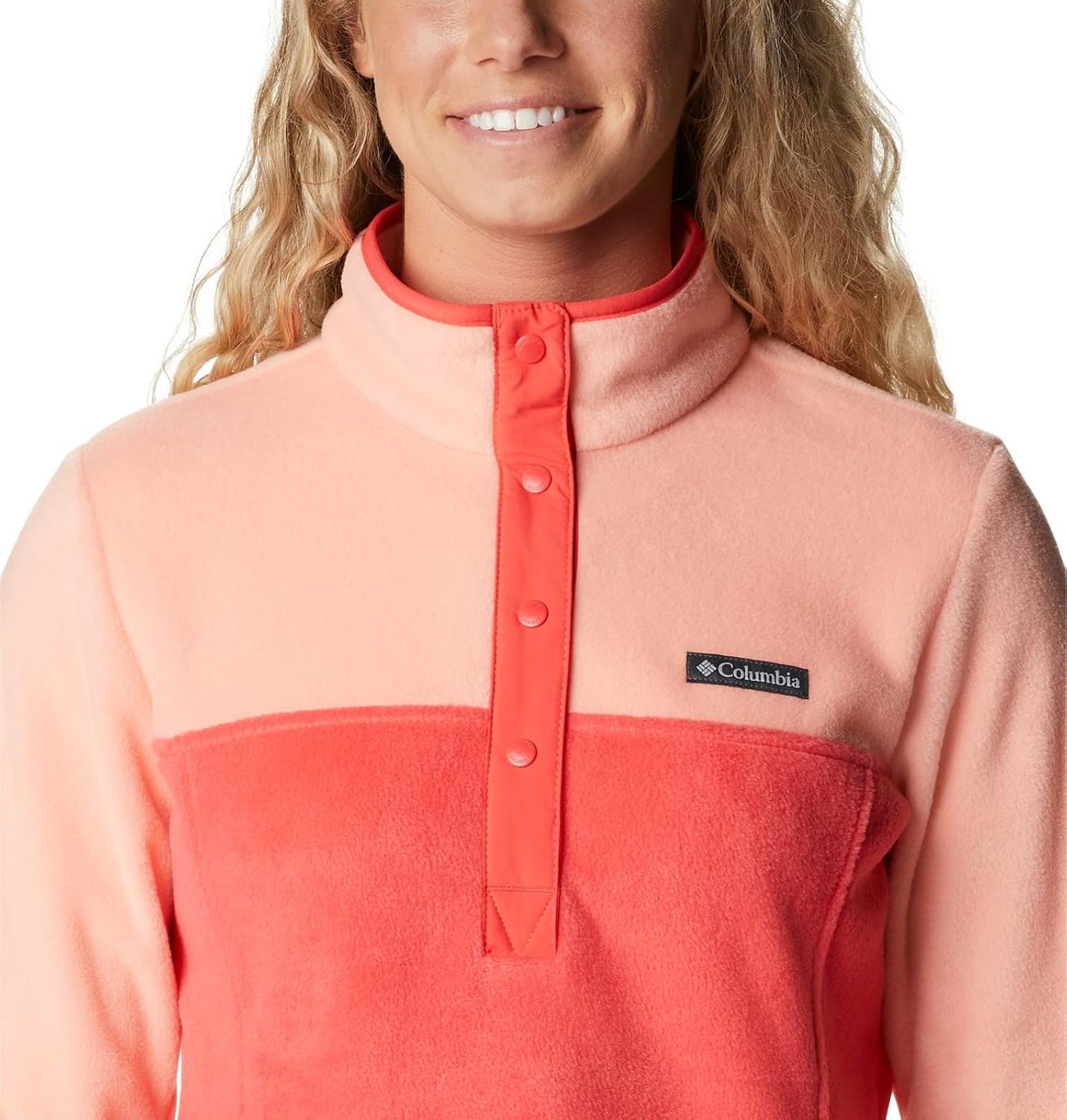image:imageColumbia Benton Springs 12 Snap Pull Over II Fleece Pullover fr DamenRoter HibiskusKorallenriff