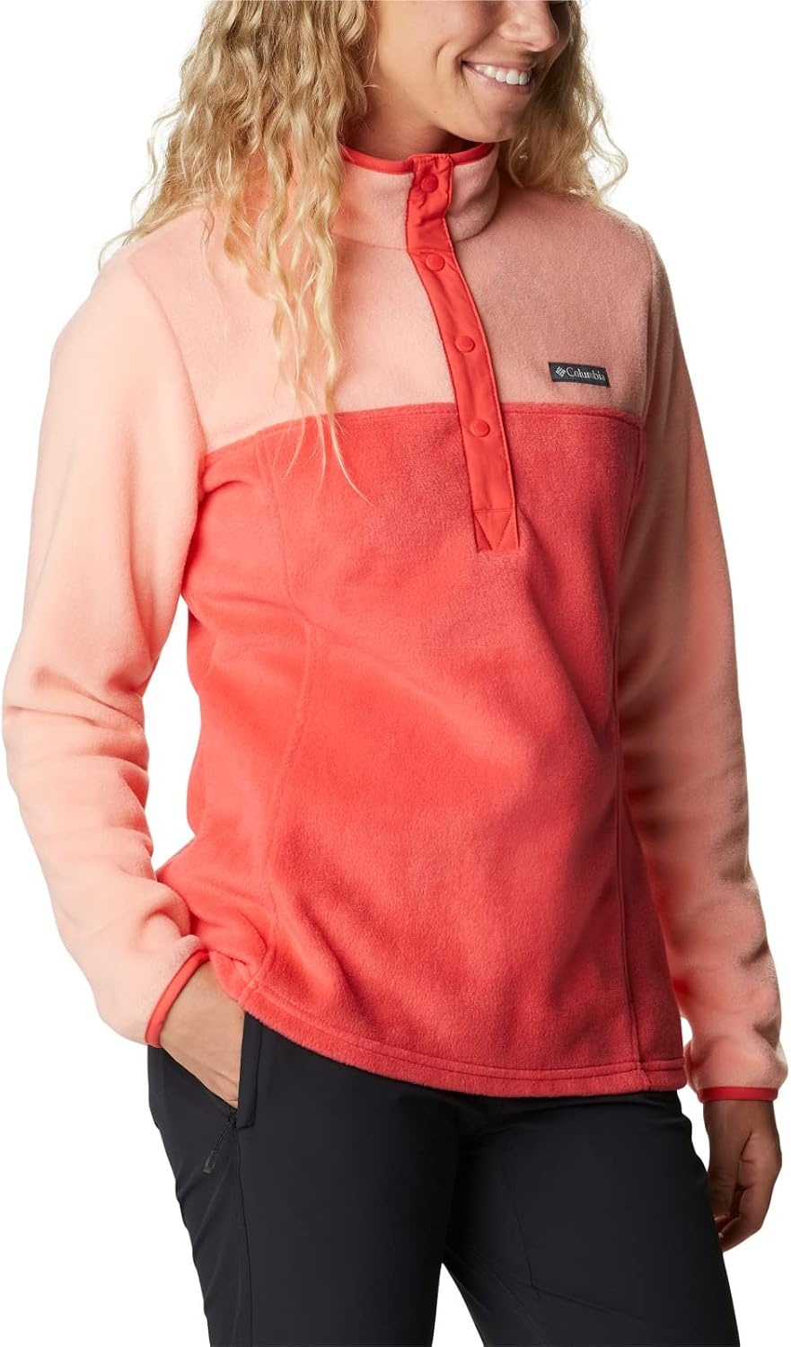 image:imageColumbia Benton Springs 12 Snap Pull Over II Fleece Pullover fr DamenRoter HibiskusKorallenriff