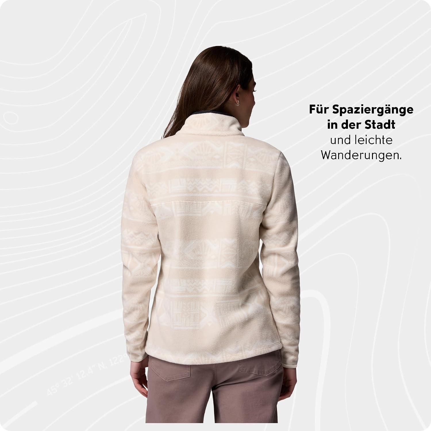 image:imageColumbia Damen Benton Springs Printed 12 Snap Fleece Sweaters 1er PackDark Stone Deschutes Days