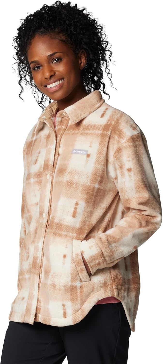 image:imageColumbia Damen Benton Springs Shirt Jacket 2 Fleecejacke 1er PackCamel Brown Omblur