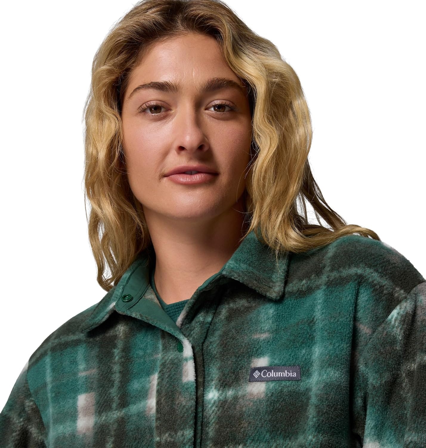 image:imageColumbia Damen Benton Springs Shirt Jacket 2 Fleecejacke 1er PackRain Forest Omblur