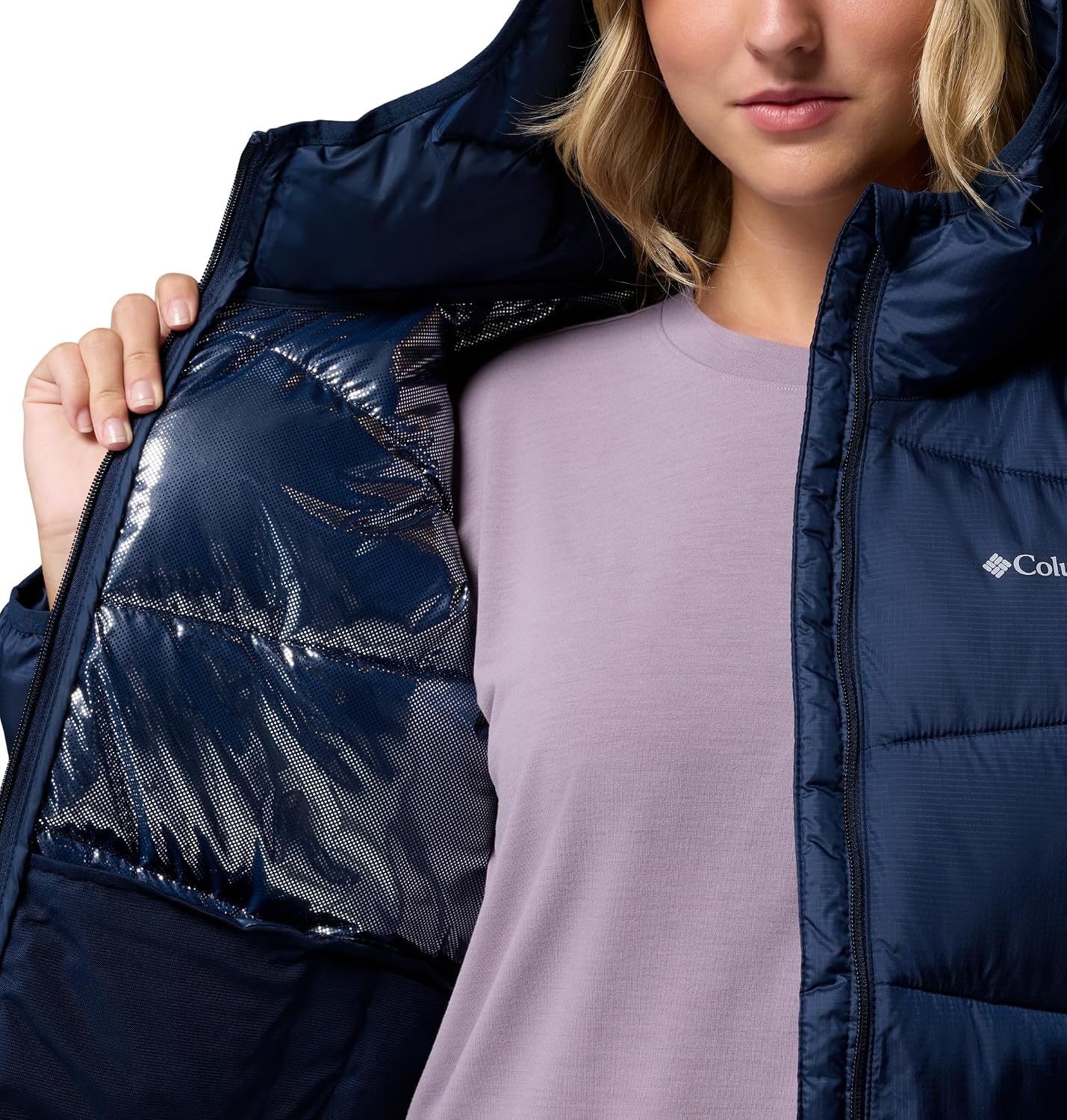image:imageColumbia Damen Fivemile Butte Hooded Jacket Pufferjacke mit Kapuze 1er PackCollegiate Navy