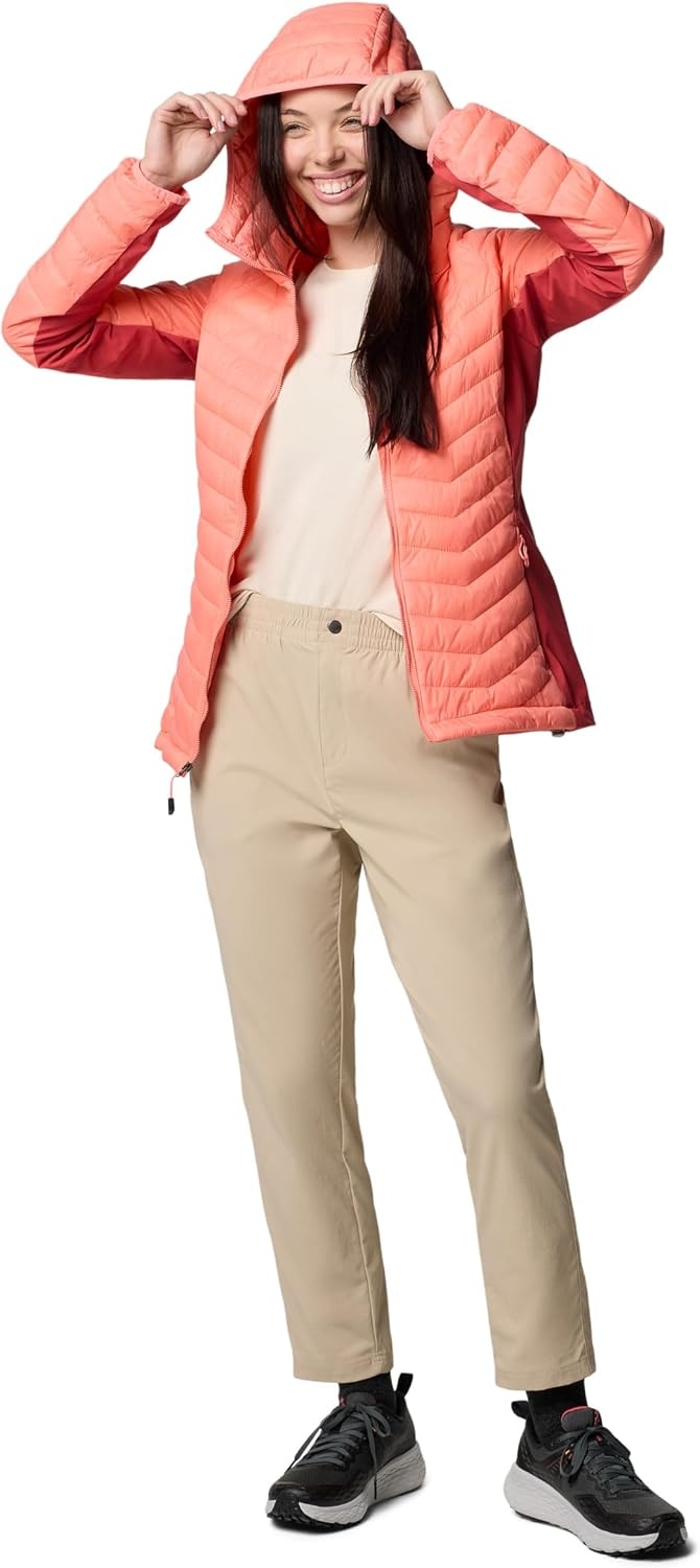 image:imageColumbia Damen Powder Pass 2 Hybrid Hooded Jacket Pufferjacke mit Kapuze 1er PackAlpenglowDaredevil
