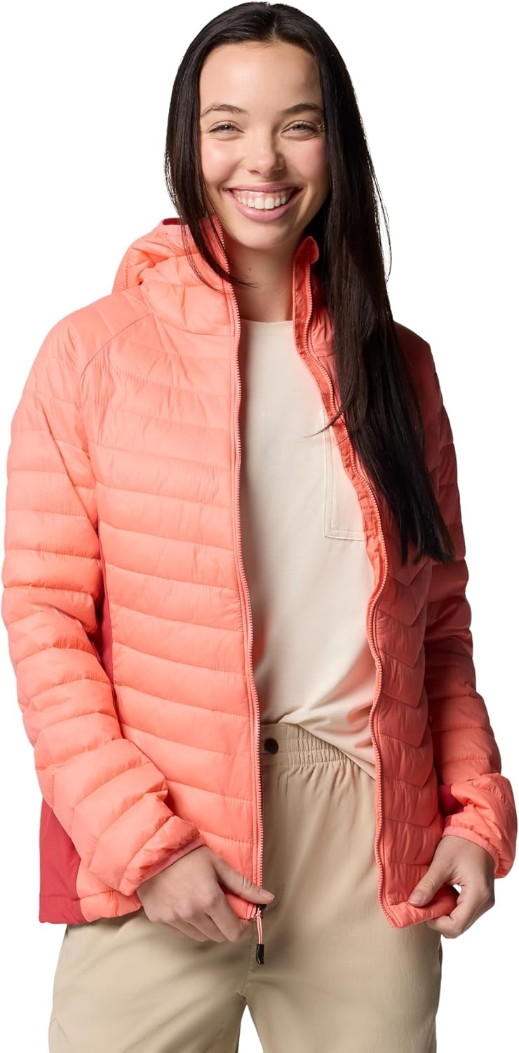 image:imageColumbia Damen Powder Pass 2 Hybrid Hooded Jacket Pufferjacke mit Kapuze 1er PackAlpenglowDaredevil