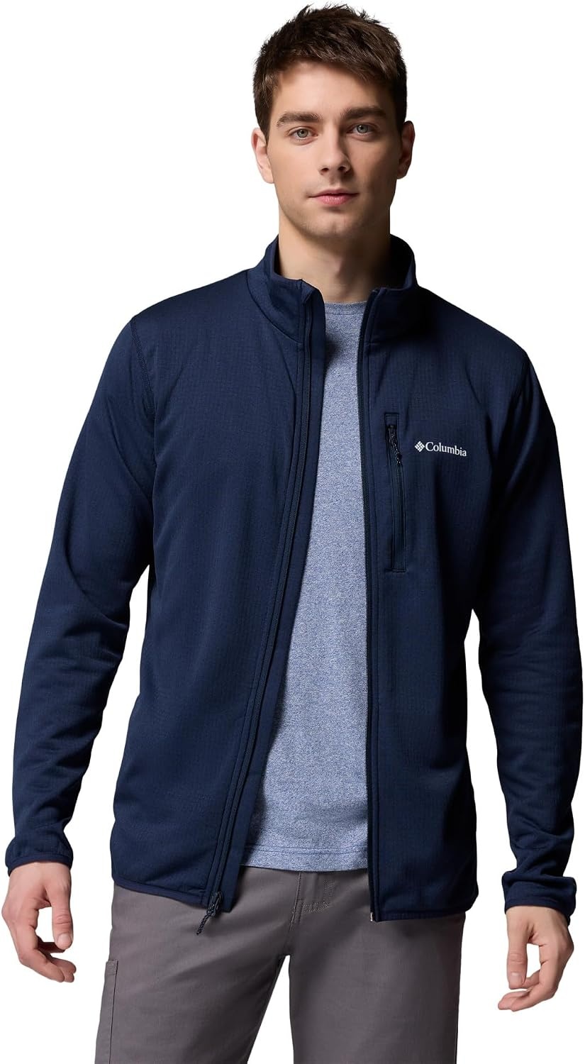 image:imageColumbia Essential Hike Grid Fleece Full Zip Fleecejacke mit durchgehendem Reiverschluss fr HerrenCollegiate Navy