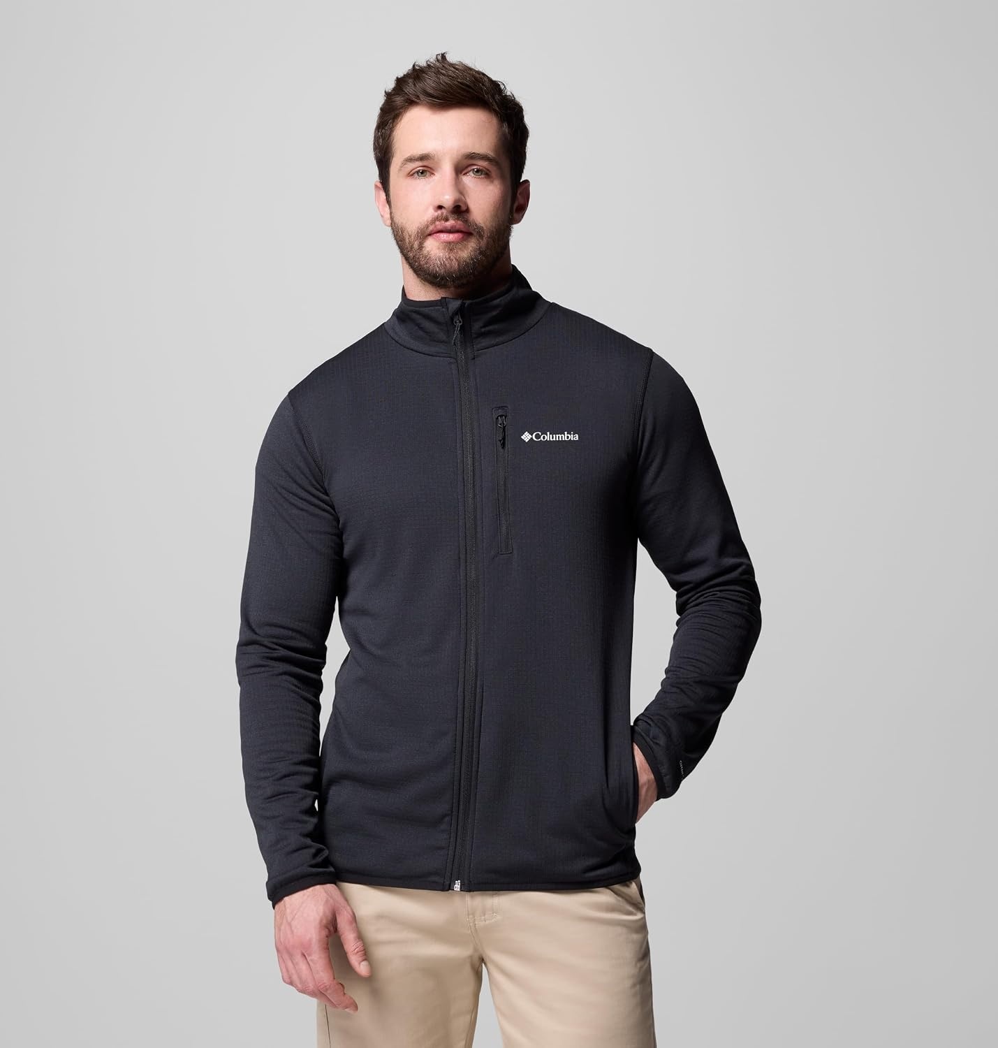 image:imageColumbia Essential Hike Grid Fleece Full Zip Fleecejacke mit durchgehendem Reiverschluss fr HerrenSchwarz