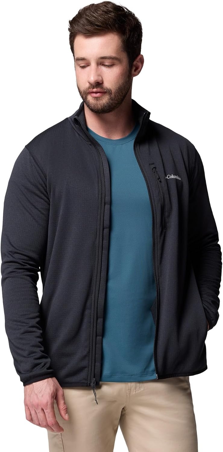 image:imageColumbia Essential Hike Grid Fleece Full Zip Fleecejacke mit durchgehendem Reiverschluss fr HerrenSchwarz