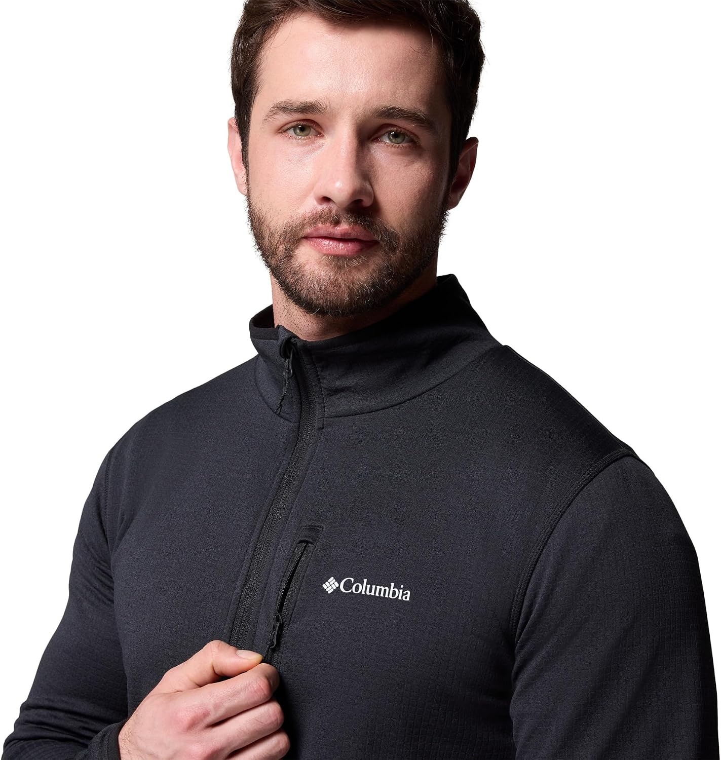 image:imageColumbia Essential Hike Grid Fleece Full Zip Fleecejacke mit durchgehendem Reiverschluss fr HerrenSchwarz