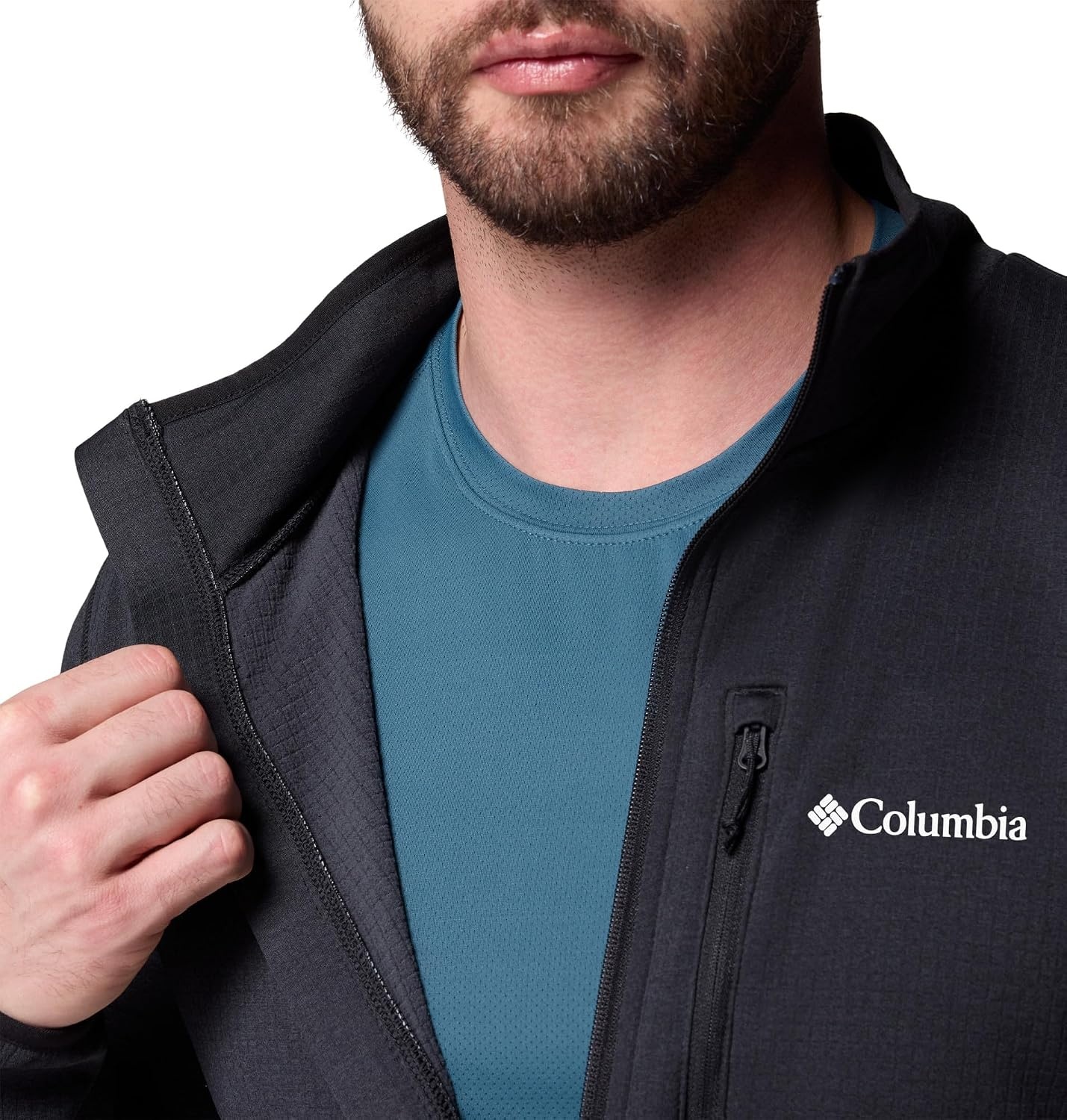 image:imageColumbia Essential Hike Grid Fleece Full Zip Fleecejacke mit durchgehendem Reiverschluss fr HerrenSchwarz