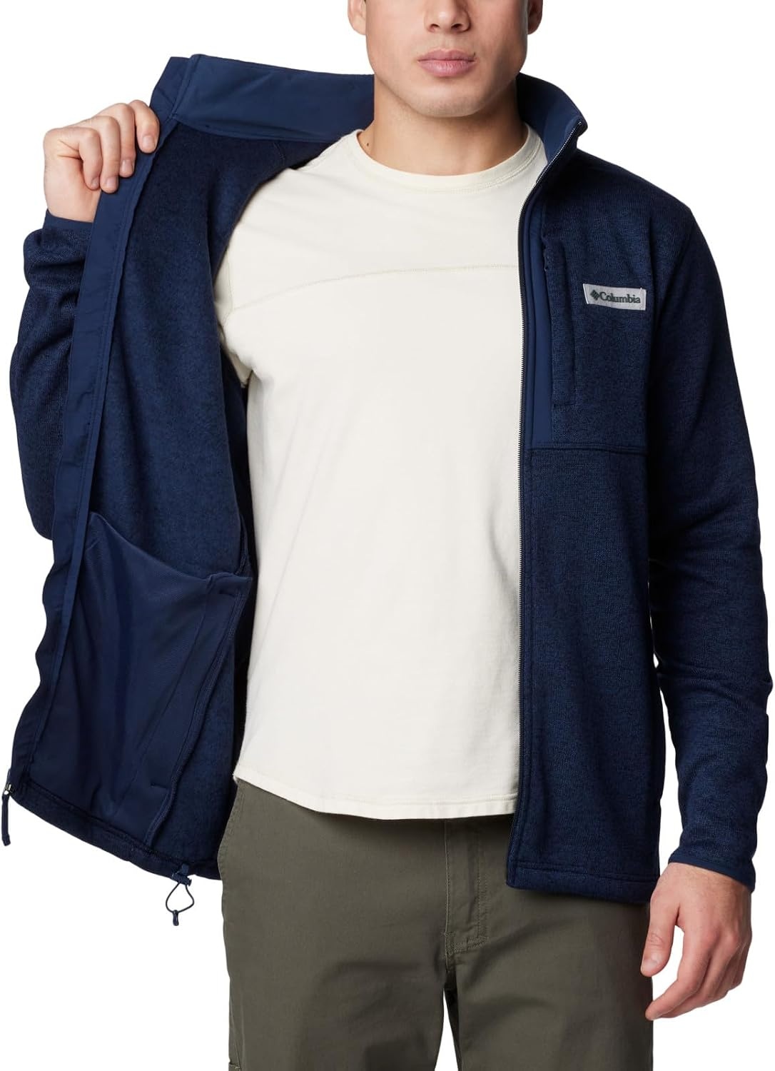 image:imageColumbia Herren Sweater Weather Full Zip Fleecejacke mit durchgehendem ReiverschlussCollegeMarineblaumeliert