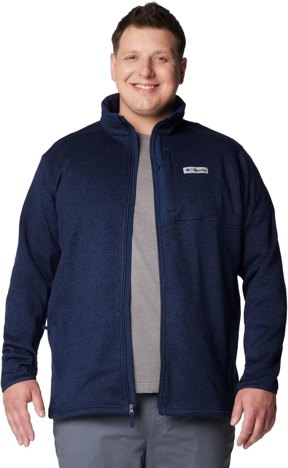 image:imageColumbia Herren Sweater Weather Full Zip Fleecejacke mit durchgehendem ReiverschlussCollegeMarineblaumeliert