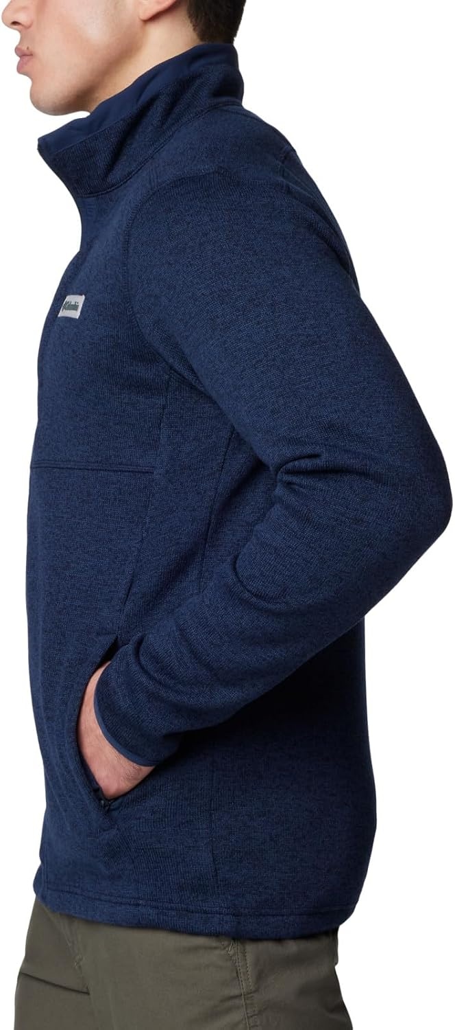 image:imageColumbia Herren Sweater Weather Full Zip Fleecejacke mit durchgehendem ReiverschlussCollegemarineblaumeliert