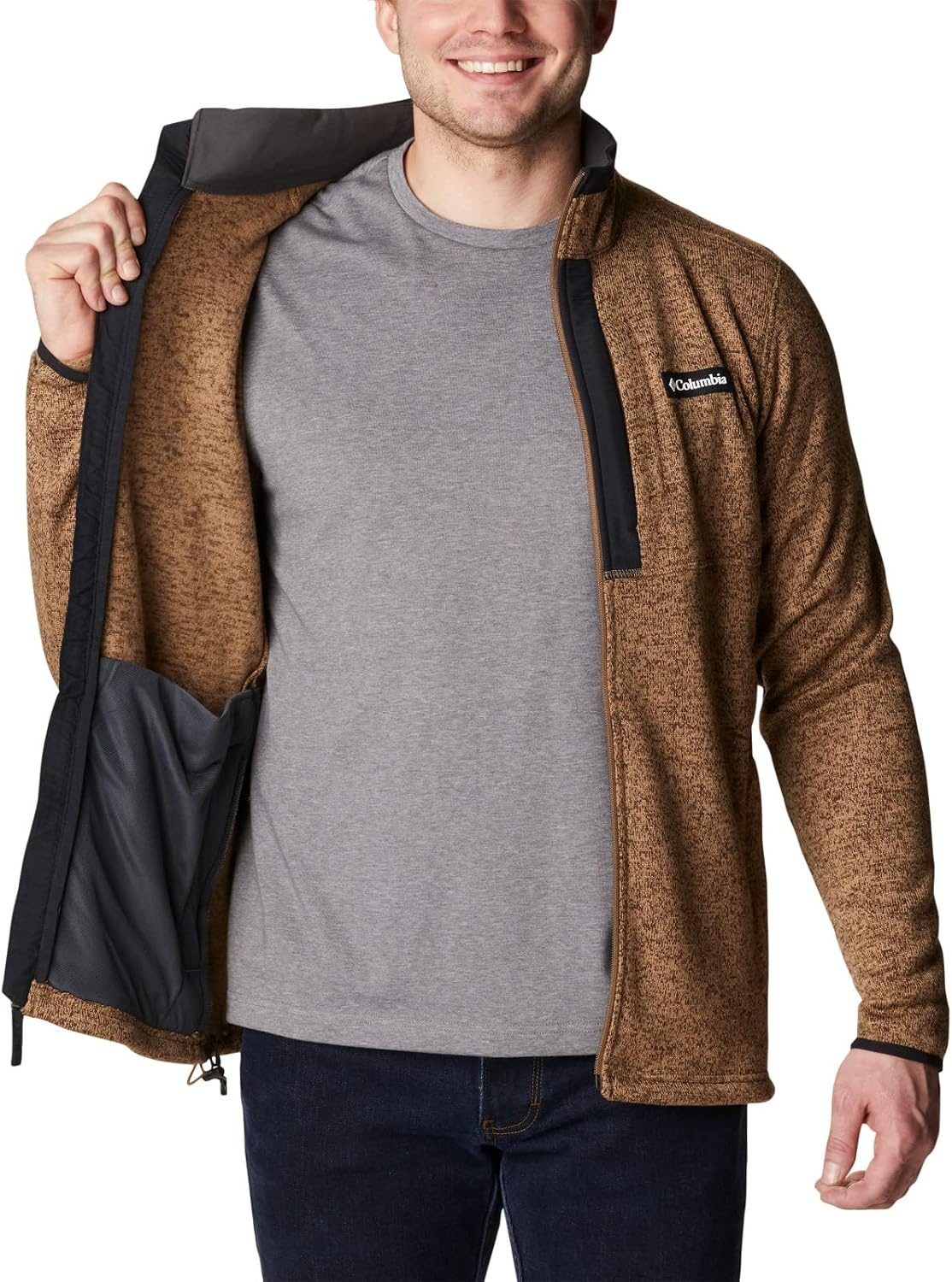 image:imageColumbia Herren Sweater Weather Full Zip Fleecejacke mit durchgehendem ReiverschlussDelta Heather