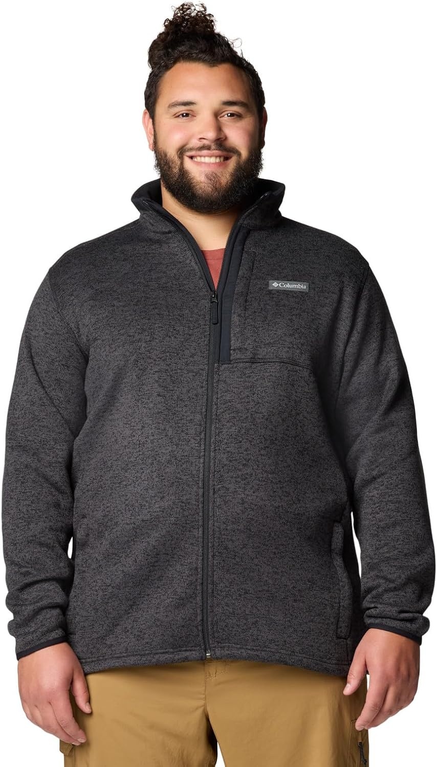image:imageColumbia Herren Sweater Weather Full Zip Fleecejacke mit durchgehendem ReiverschlussSchwarz Meliert