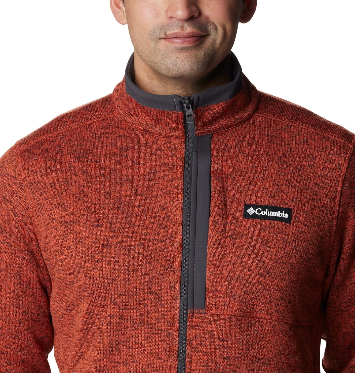 image:imageColumbia Herren Sweater Weather Full Zip Fleecejacke mit durchgehendem ReiverschlussWarp Red Heather