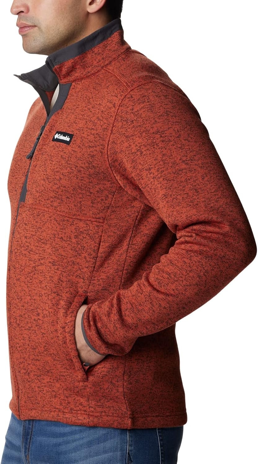 image:imageColumbia Herren Sweater Weather Full Zip Fleecejacke mit durchgehendem ReiverschlussWarp Red Heather