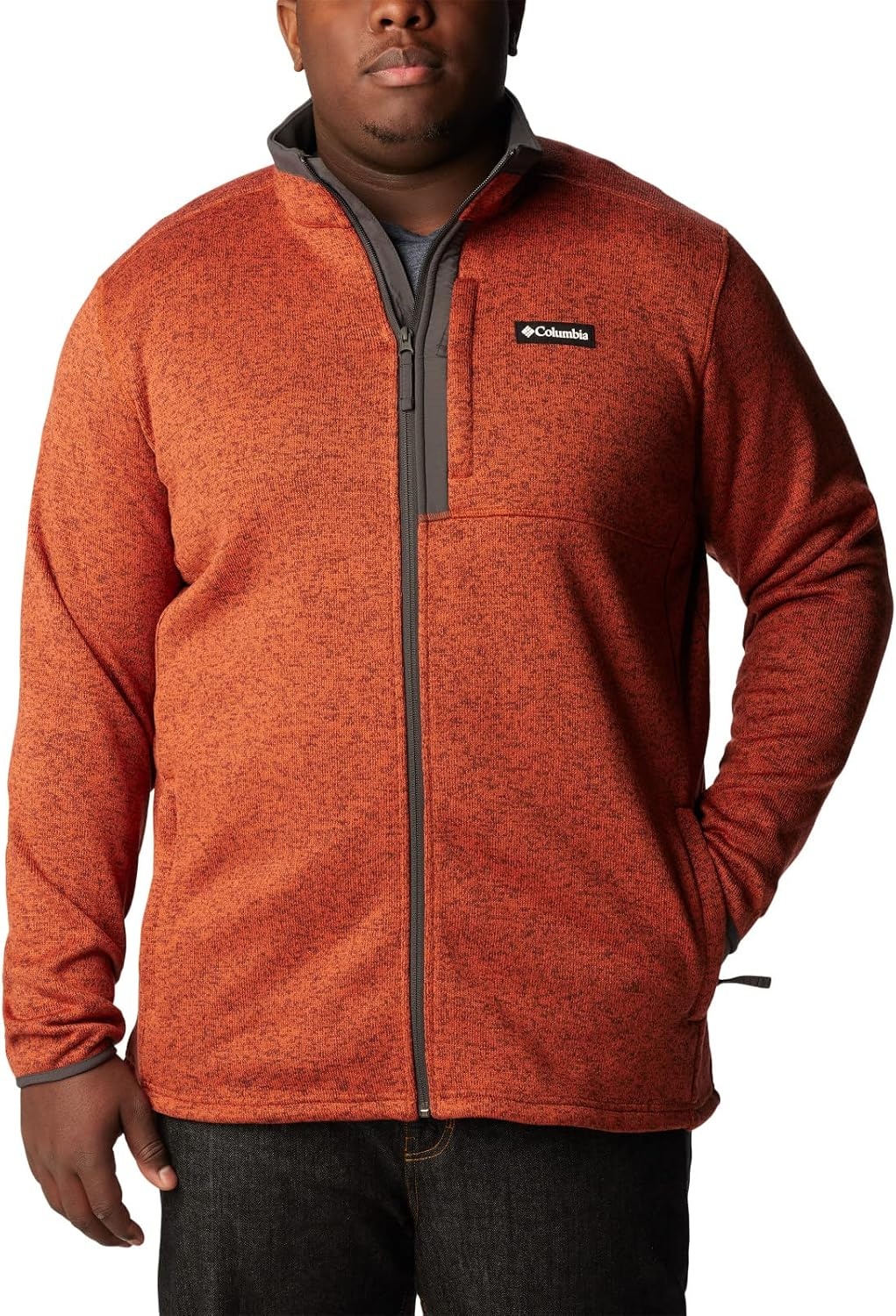 image:imageColumbia Herren Sweater Weather Full Zip Fleecejacke mit durchgehendem ReiverschlussWarp Red Heather