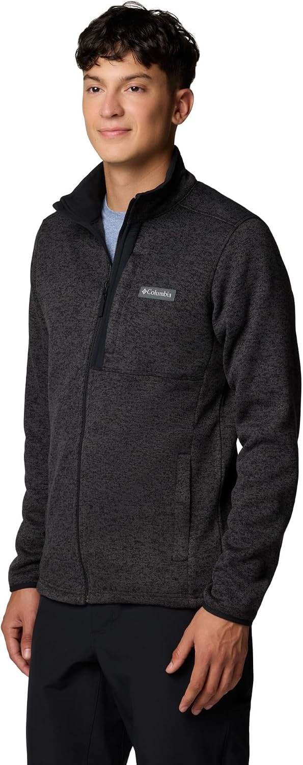 image:imageColumbia Herren Sweater Weather Full Zip Fleecejacke mit durchgehendem Reiverschlussblack heather