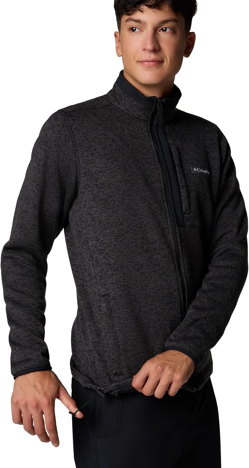 image:imageColumbia Herren Sweater Weather Full Zip Fleecejacke mit durchgehendem Reiverschlussblack heather