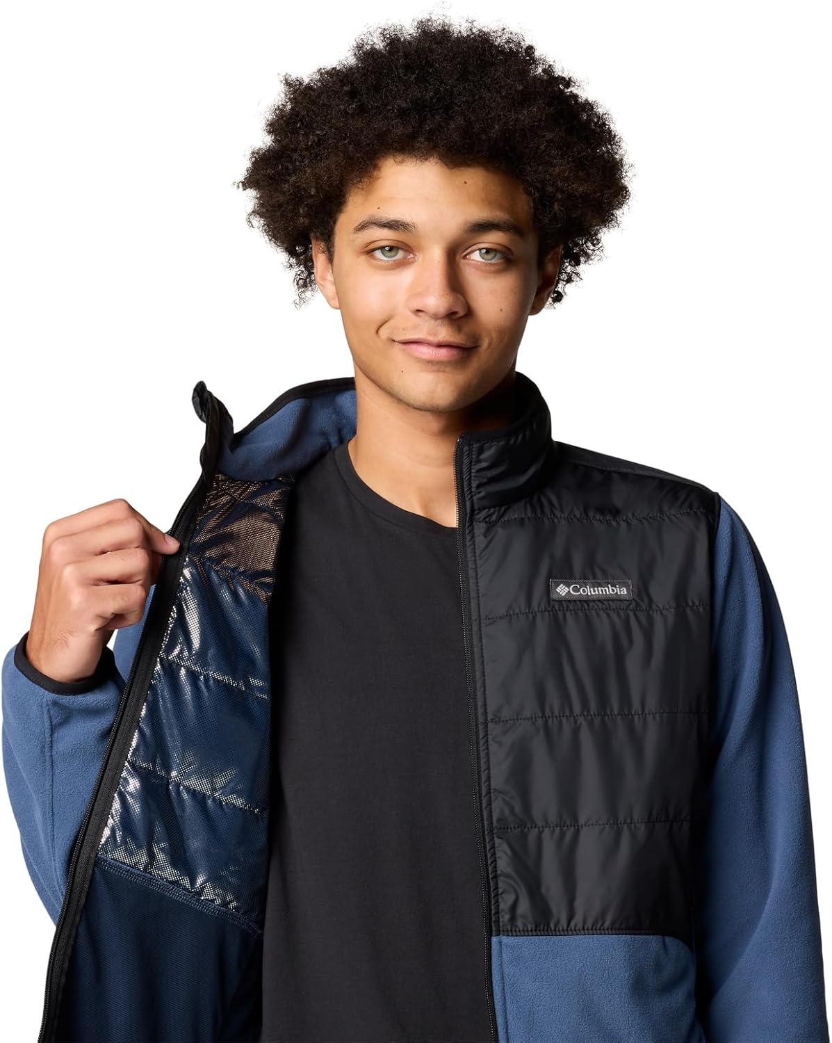 image:imageColumbia Mens Basin Butte Fleece Full Zip Full Zip Fleece Jacket Black Size LDark Mountain Black