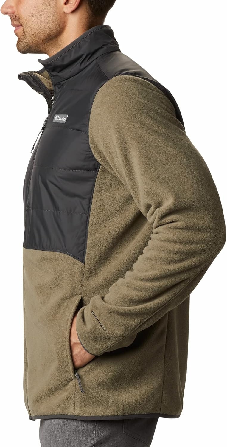 image:imageColumbia Mens Basin Butte Fleece Full Zip Full Zip Fleece Jacket Black Size LStone GreenShark