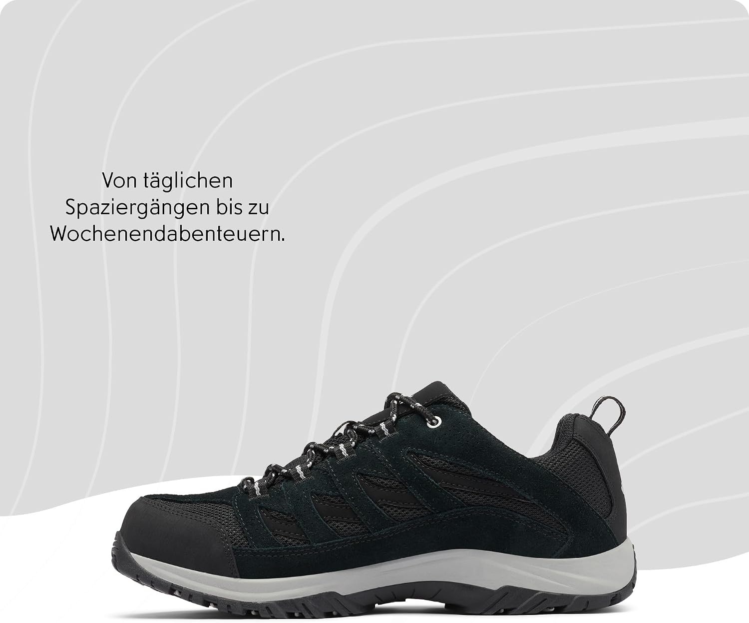 image:imageColumbia Mens Crestwood Waterproof Low Rise Trekking and Hiking ShoesBlack Columbia Grey