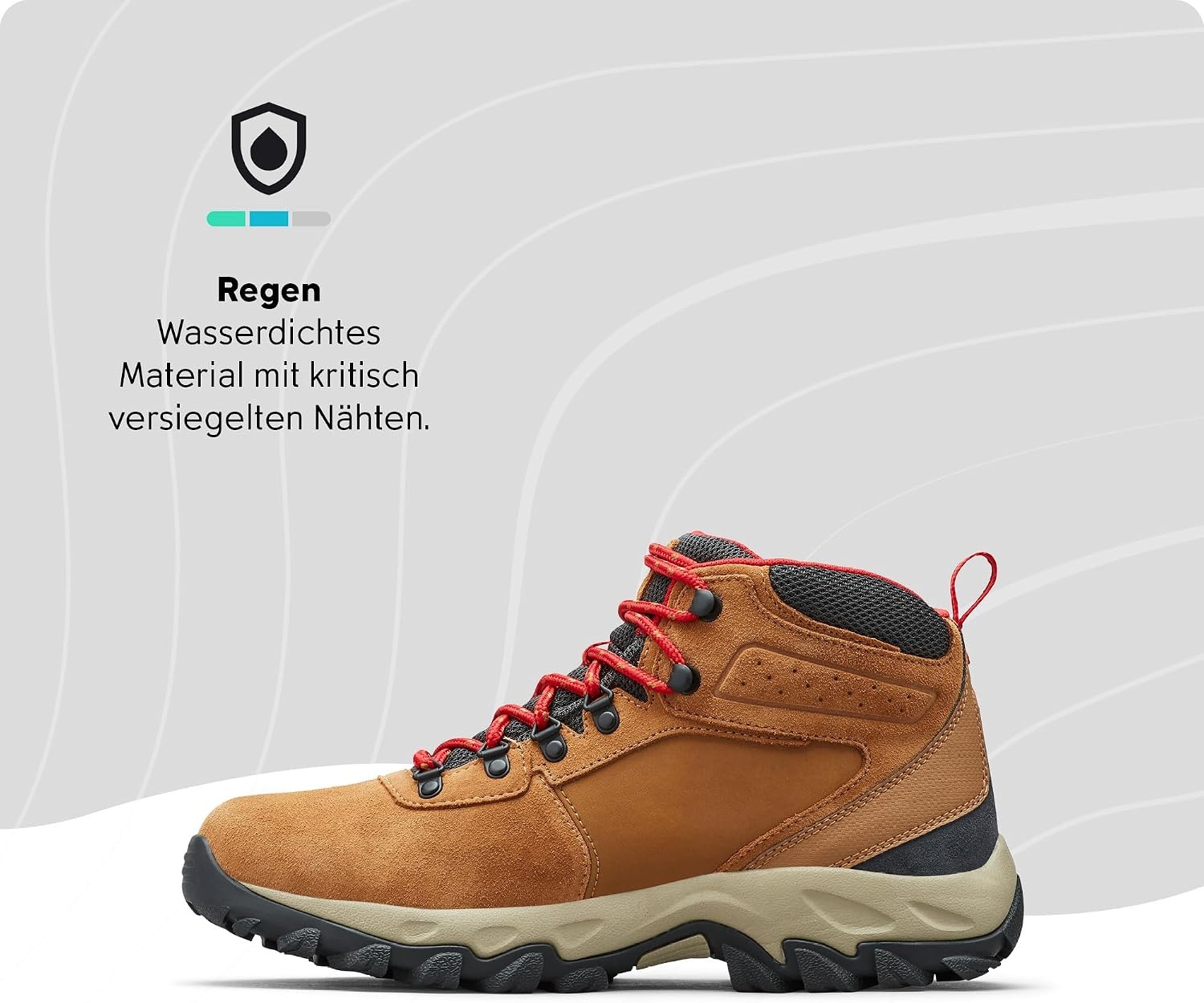 image:imageColumbia Mens Newton Ridge Plus II Suede Waterproof Hiking BootElk Mountain Red 288