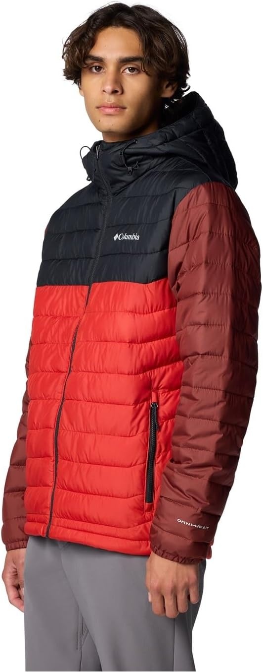 image:imageColumbia Powder Lite II Hooded Jacket Steppjacke mit Kapuze fr HerrenSegel RotSchwarzGewrz