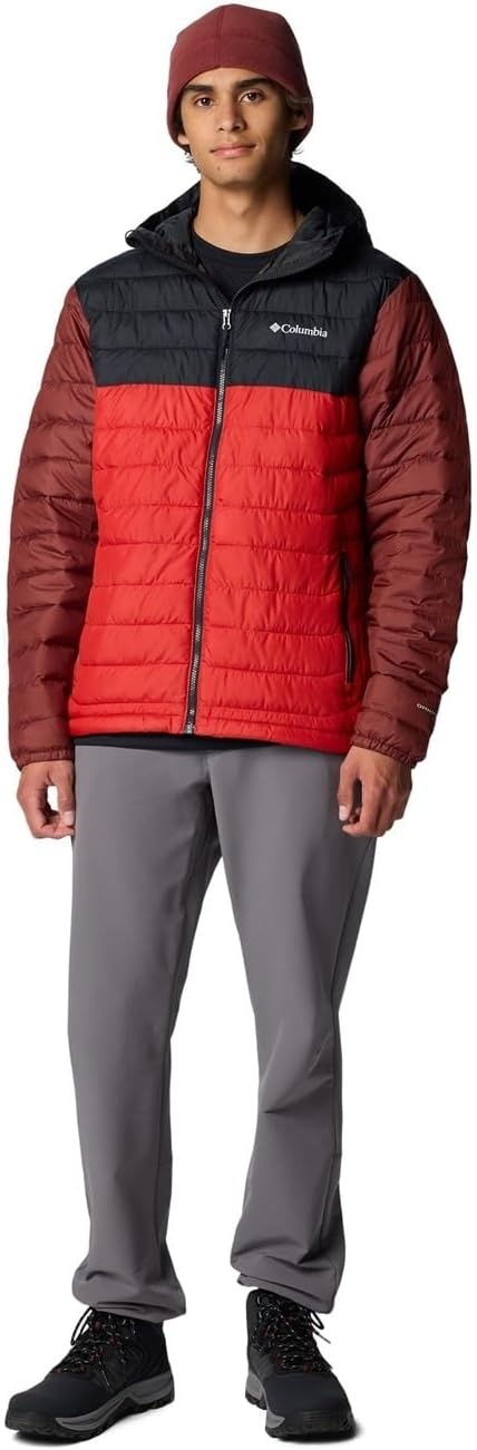 image:imageColumbia Powder Lite II Hooded Jacket Steppjacke mit Kapuze fr HerrenSegel RotSchwarzGewrz