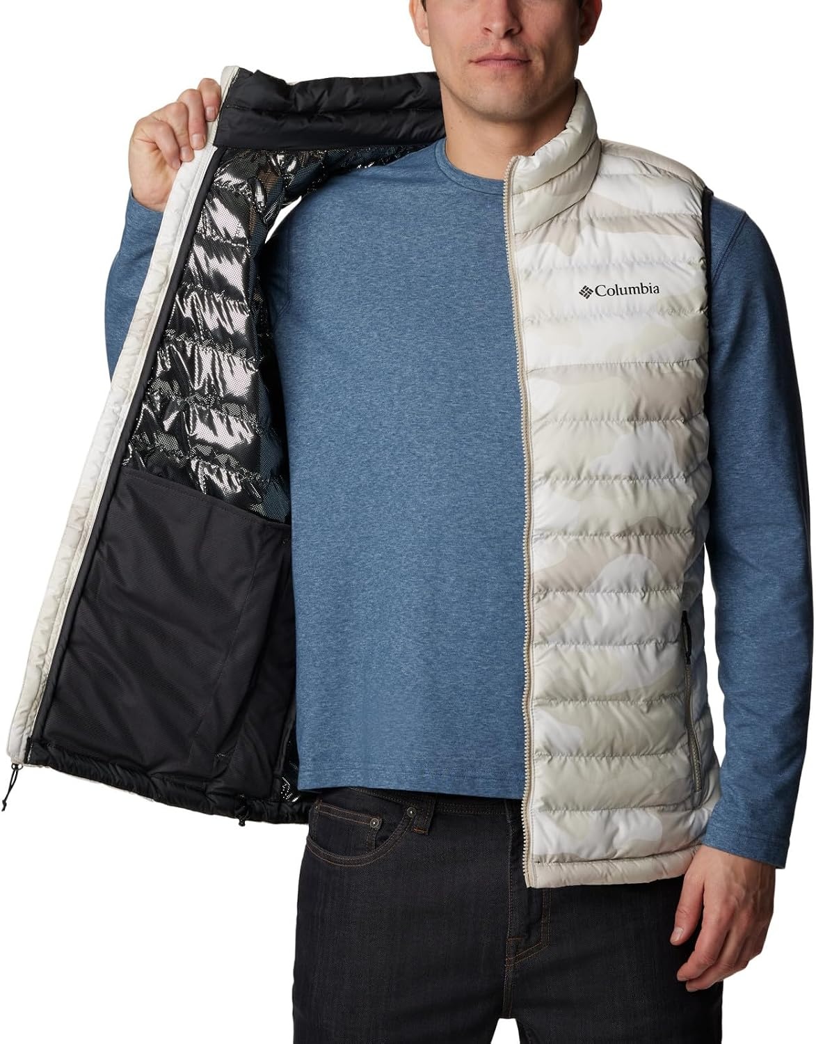 image:imageColumbia Powder Lite II Vest Steppweste fr HerrenDark Stone Mod CamouflagePrint