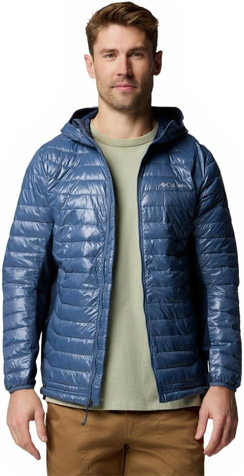 image:imageColumbia Powder Pass Hybrid Hooded Jacket Steppjacke mit Kapuze fr HerrenDark MountainCollegiate Navy