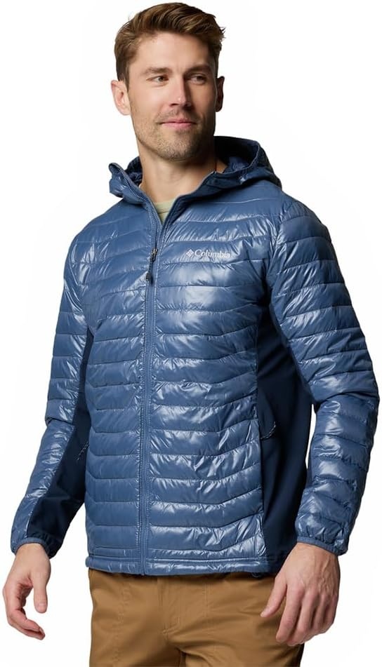 image:imageColumbia Powder Pass Hybrid Hooded Jacket Steppjacke mit Kapuze fr HerrenDark MountainCollegiate Navy