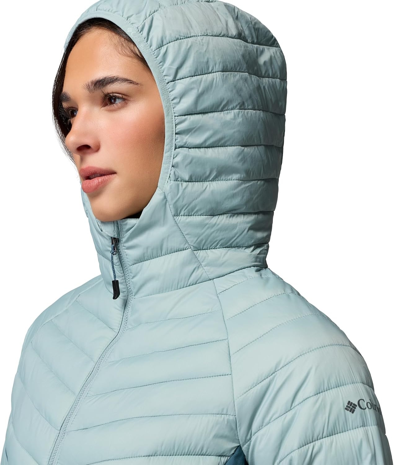 image:imageColumbia Powder Pass III Hybrid Hdd Jkt Steppjacke mit Kapuze fr DamenCrushed BlueEverblue