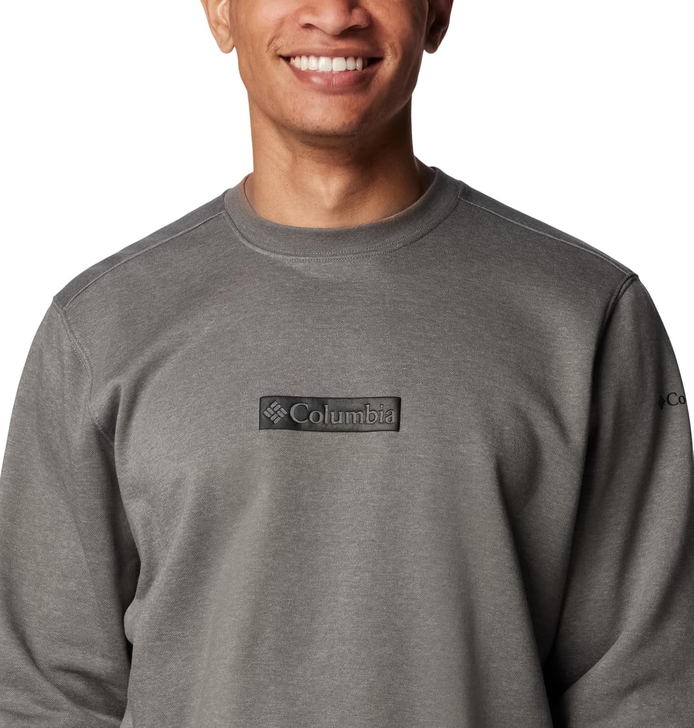 image:imageColumbia Trek Crew Sweatshirt fr HerrenCharcoal HeatherPuff Box Gem Logo